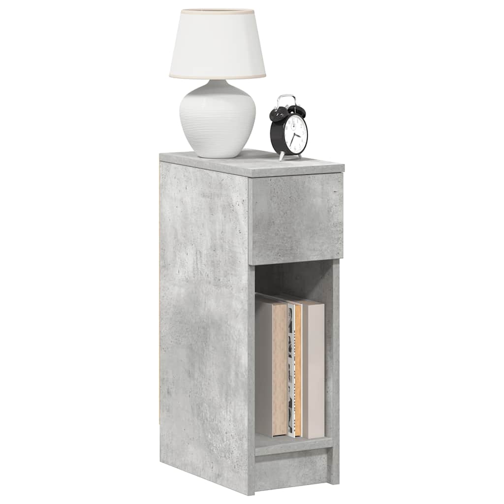 vidaXL Bedside Cabinet with Drawer Concrete Grey 20x36x60 cm 1