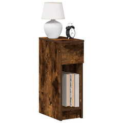 Bedside Cabinet with Drawer in Smoked Oak