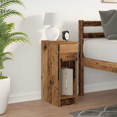 vidaXL Bedside Cabinet with Drawer Old Wood 20x36x60 cm 3