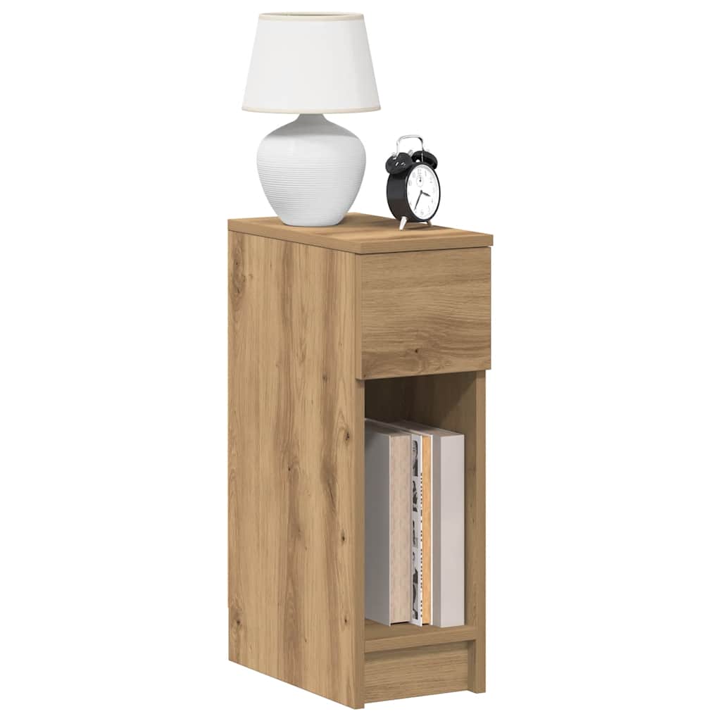vidaXL Bedside Cabinet with Drawer Artisan Oak 20x36x60 cm 1