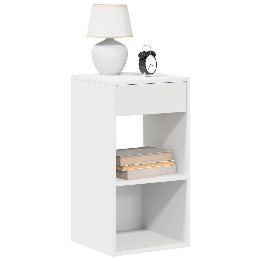 vidaXL Bedside Cabinets with Drawer 2 pcs White 35x34x66.5 cm 1