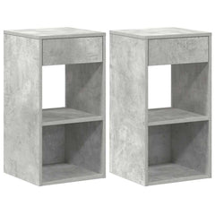 vidaXL Bedside Cabinets with Drawer 2 pcs Concrete Grey 35x34x66.5 cm 2