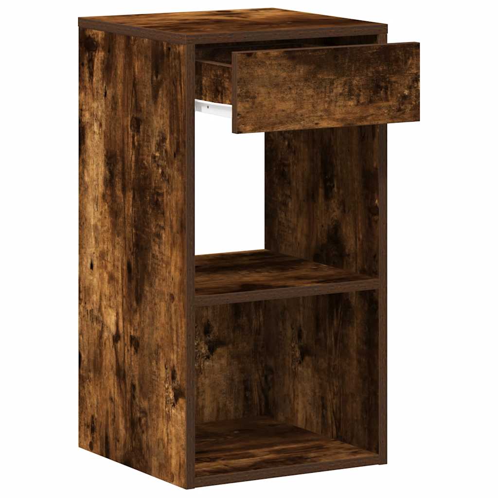 vidaXL Bedside Cabinet with Drawer Smoked Oak 35x34x66.5 cm 5