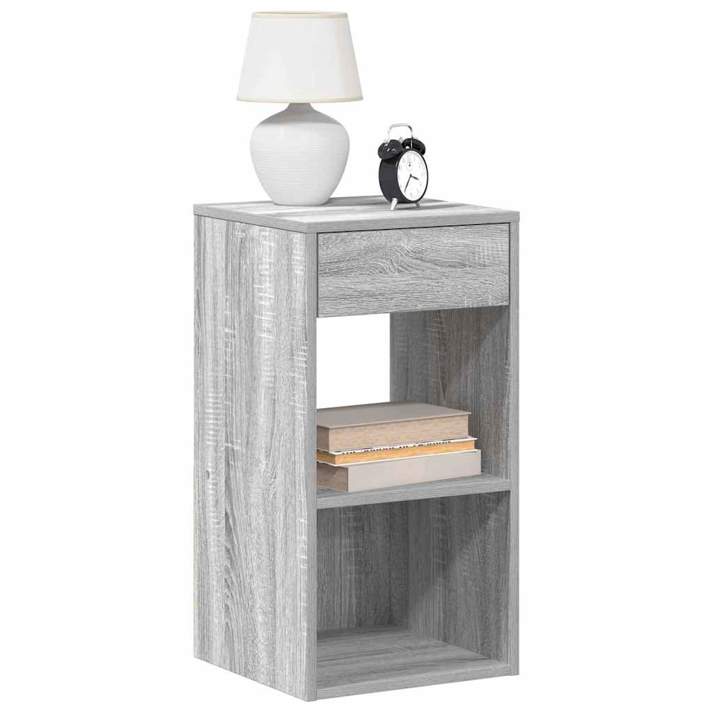 vidaXL Bedside Cabinets with Drawer 2 pcs Grey Sonoma 35x34x66.5 cm 1