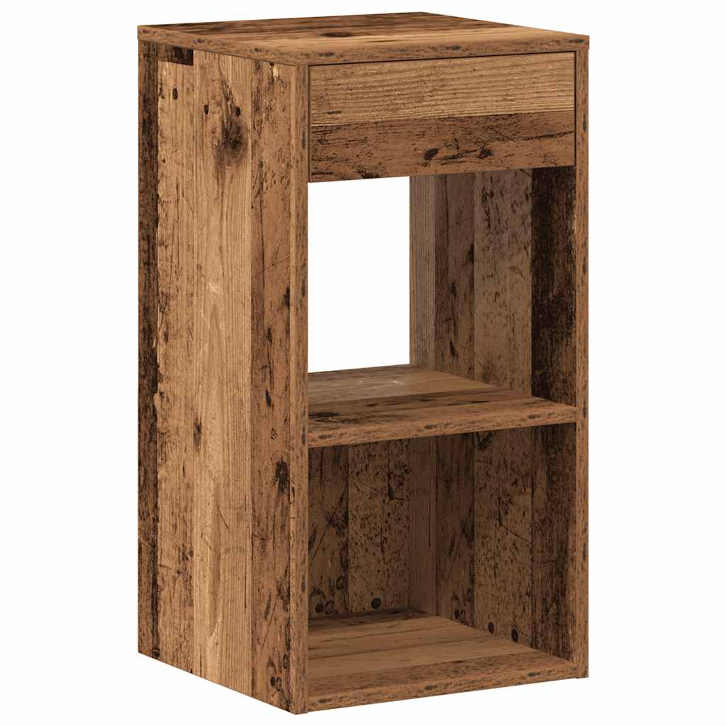 vidaXL Bedside Cabinets with Drawer 2 pcs Old Wood 35x34x66.5 cm 5