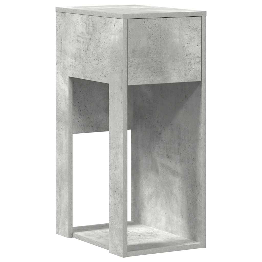 vidaXL Computer Tower Stand with Drawer Concrete Grey 30x44x74 cm 2