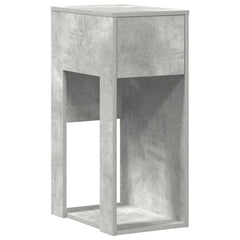 vidaXL Computer Tower Stand with Drawer Concrete Grey 30x44x74 cm 2