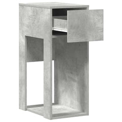 vidaXL Computer Tower Stand with Drawer Concrete Grey 30x44x74 cm 4