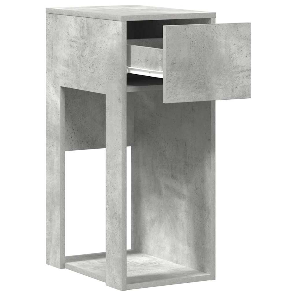 vidaXL Computer Tower Stand with Drawer Concrete Grey 30x44x74 cm 4