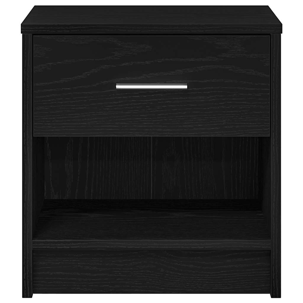 vidaXL Bedside Cabinets 2 pcs with Drawer Black 39x28x41 cm 4