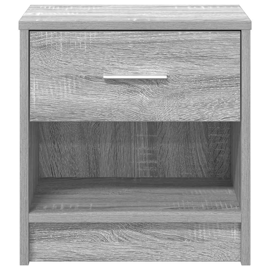 vidaXL Bedside Cabinets 2 pcs with Drawer Grey Sonoma 39x28x41 cm 4