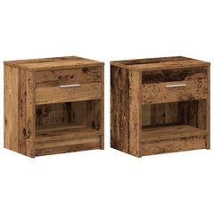vidaXL Bedside Cabinets 2 pcs with Drawer Old Wood 39x28x41 cm 2