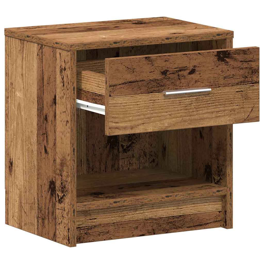 vidaXL Bedside Cabinets 2 pcs with Drawer Old Wood 39x28x41 cm 5