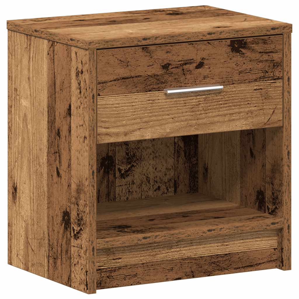vidaXL Bedside Cabinets 2 pcs with Drawer Old Wood 39x28x41 cm 6