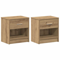 vidaXL Bedside Cabinets 2 pcs with Drawer Artisan Oak 39x28x41 cm 2