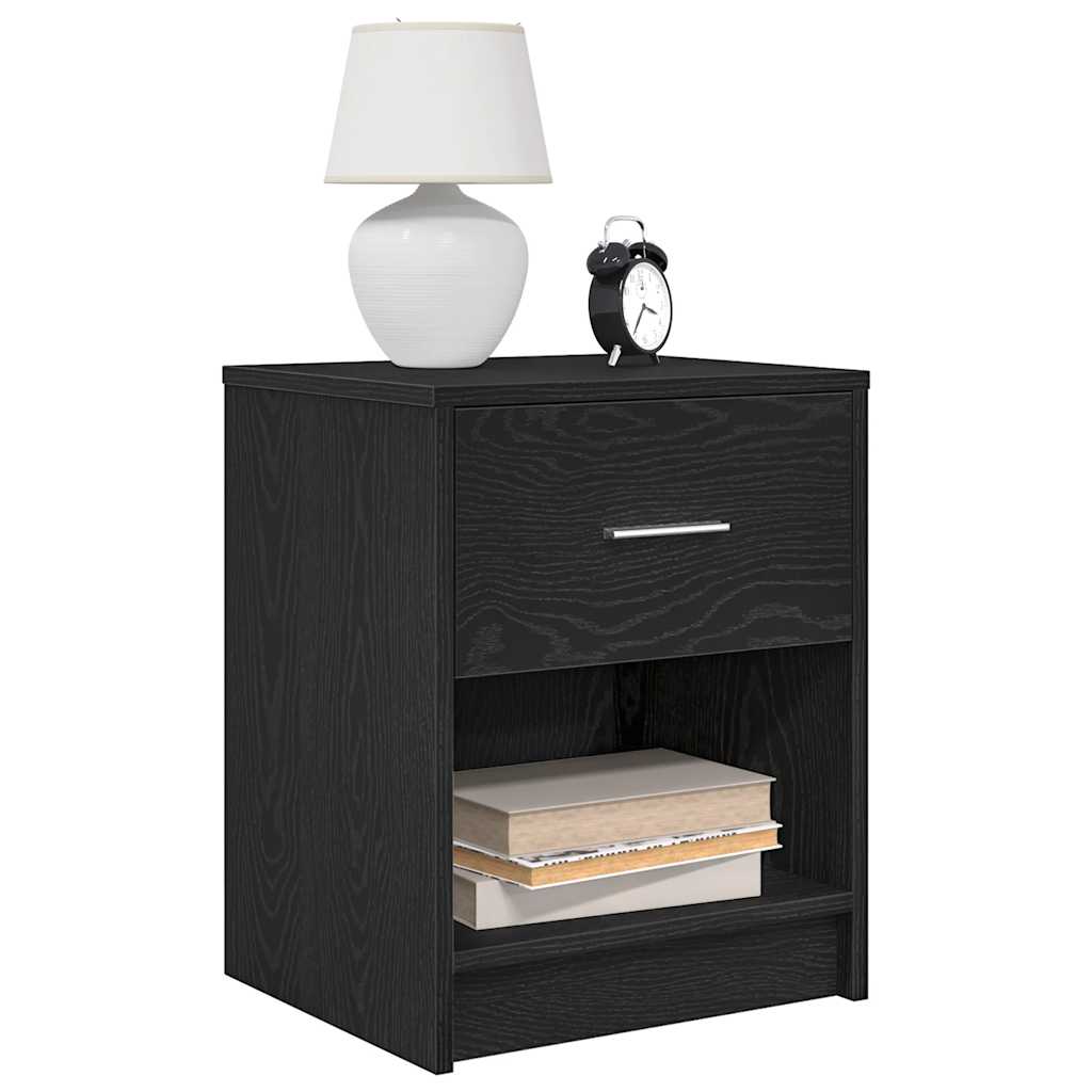 vidaXL Bedside Cabinets 2 pcs with Drawer Black 40x34x50 cm 1