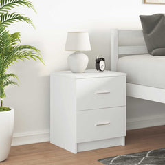Bedside Cabinets with Drawers in White
