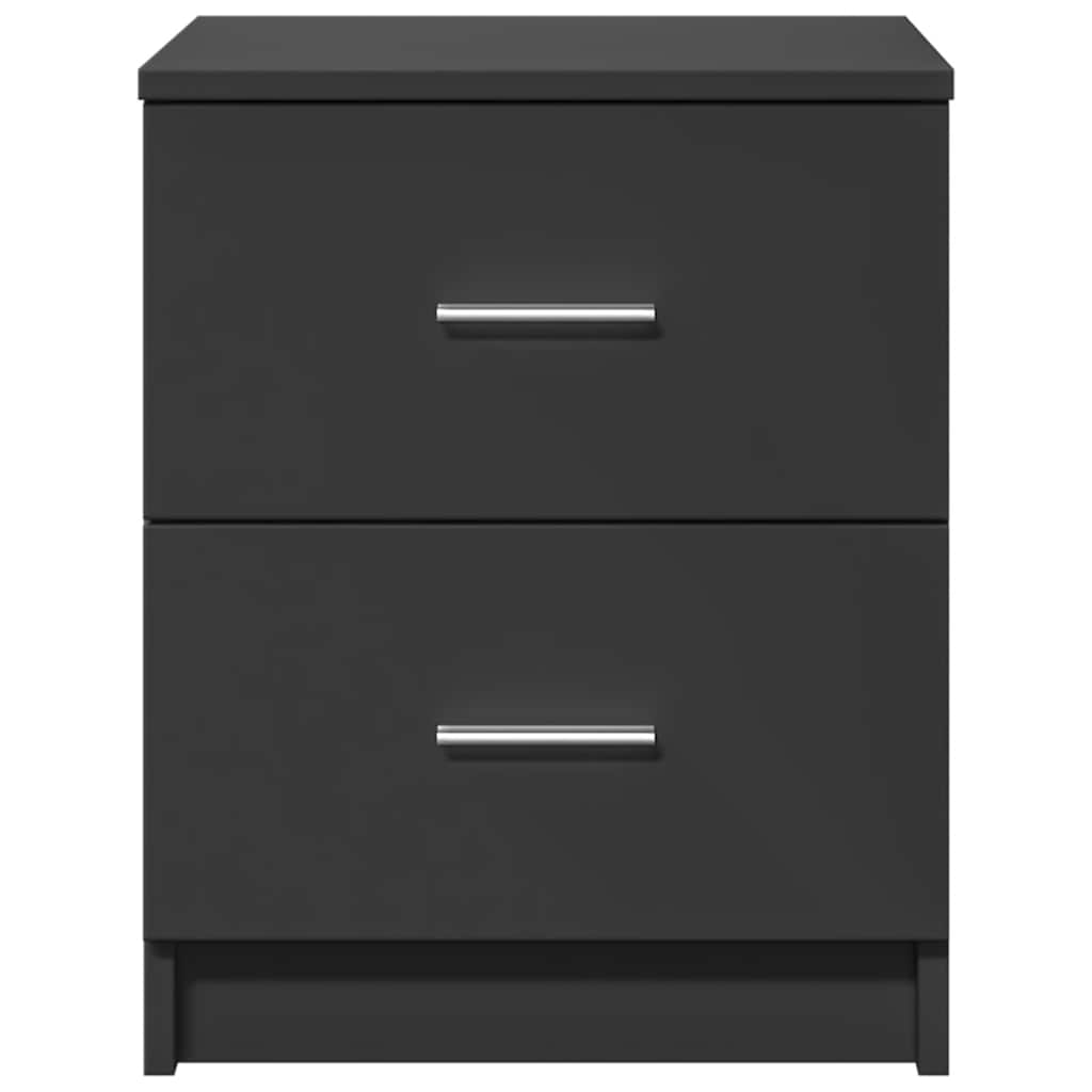vidaXL Bedside Cabinet with 2 Drawers Black 40x36x50 cm 4