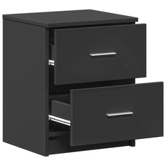 vidaXL Bedside Cabinet with 2 Drawers Black 40x36x50 cm 5