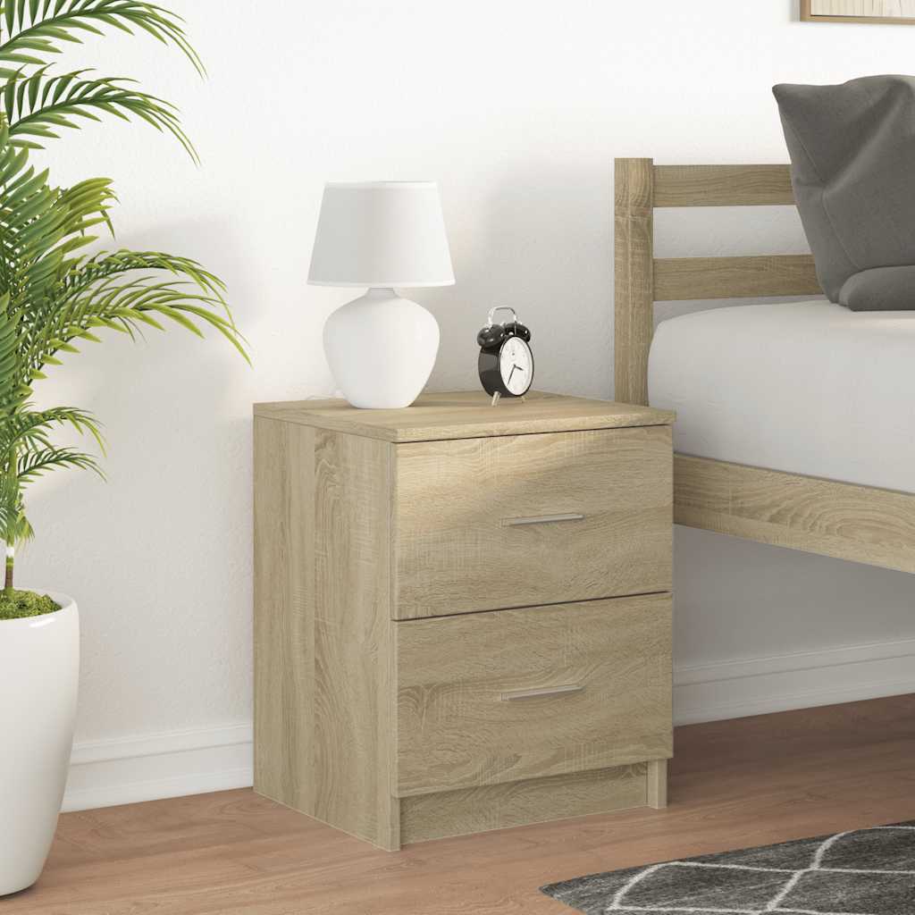 vidaXL Bedside Cabinet with 2 Drawers Sonoma Oak 40x36x50 cm 3