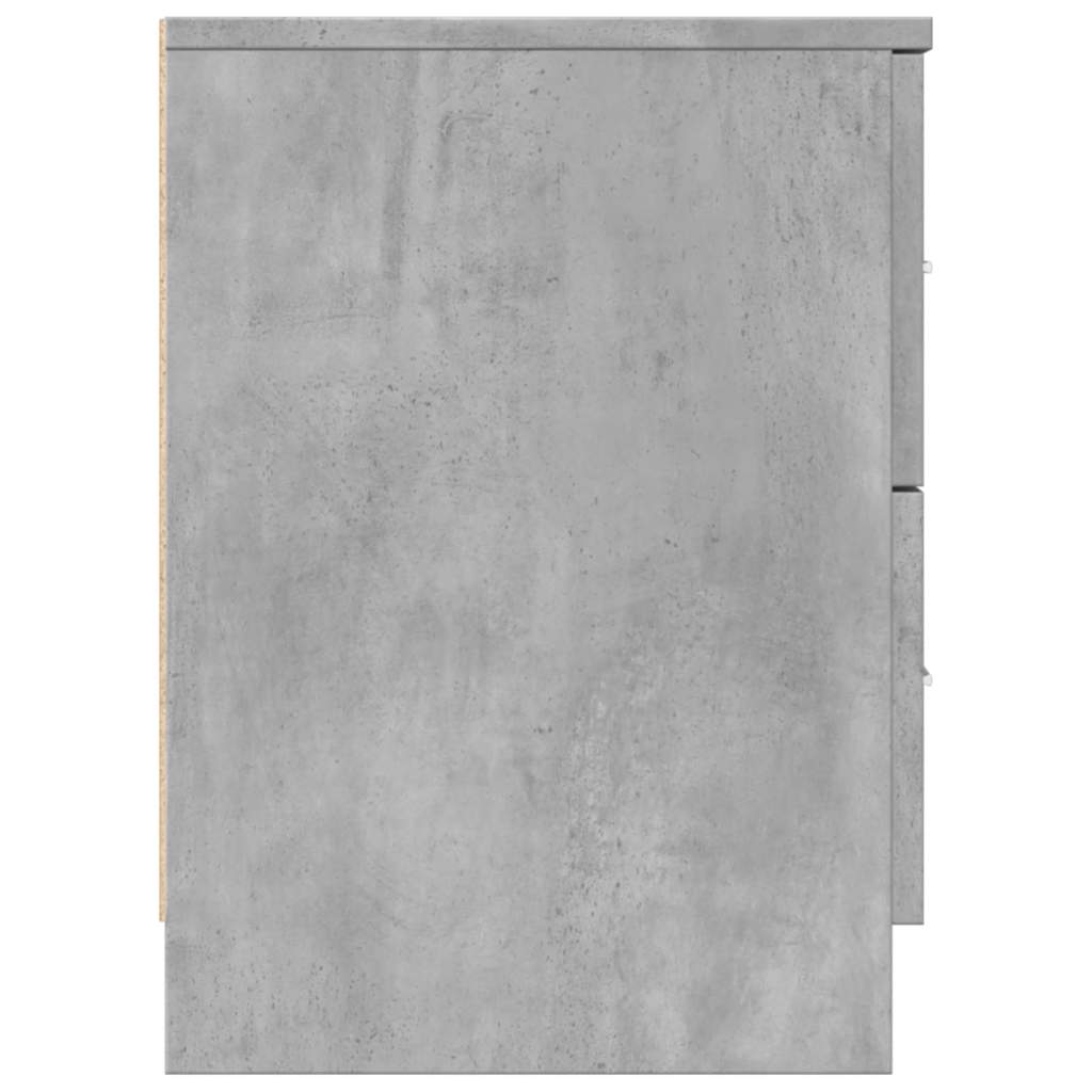 vidaXL Bedside Cabinet with 2 Drawers Concrete Grey 40x36x50 cm 6