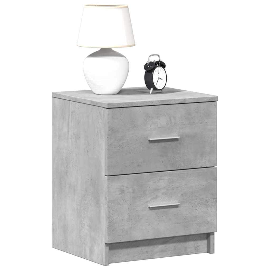 vidaXL Bedside Cabinet with 2 Drawers Concrete Grey 40x36x50 cm 1