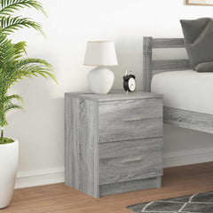 vidaXL Bedside Cabinet with 2 Drawers Grey Sonoma 40x36x50 cm 3