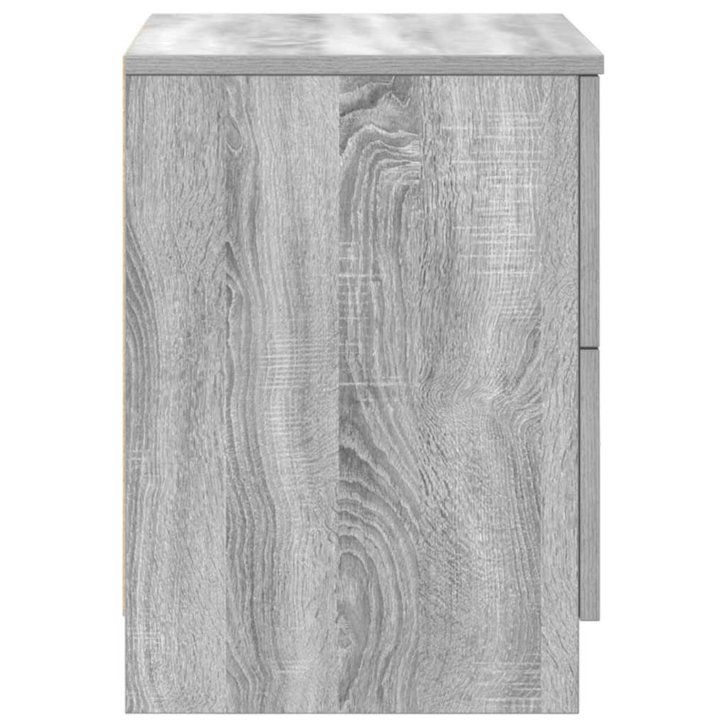 vidaXL Bedside Cabinet with 2 Drawers Grey Sonoma 40x36x50 cm 6