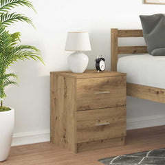 vidaXL Bedside Cabinet with 2 Drawers Artisan Oak 40x36x50 cm 3