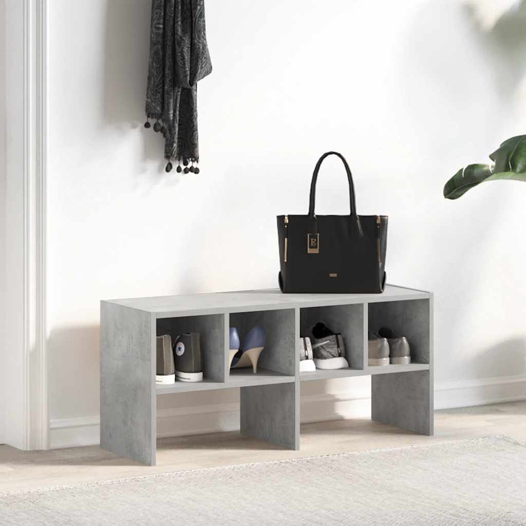 vidaXL Shoe Rack Stackable Concrete Grey 89.5x30x40 cm 3