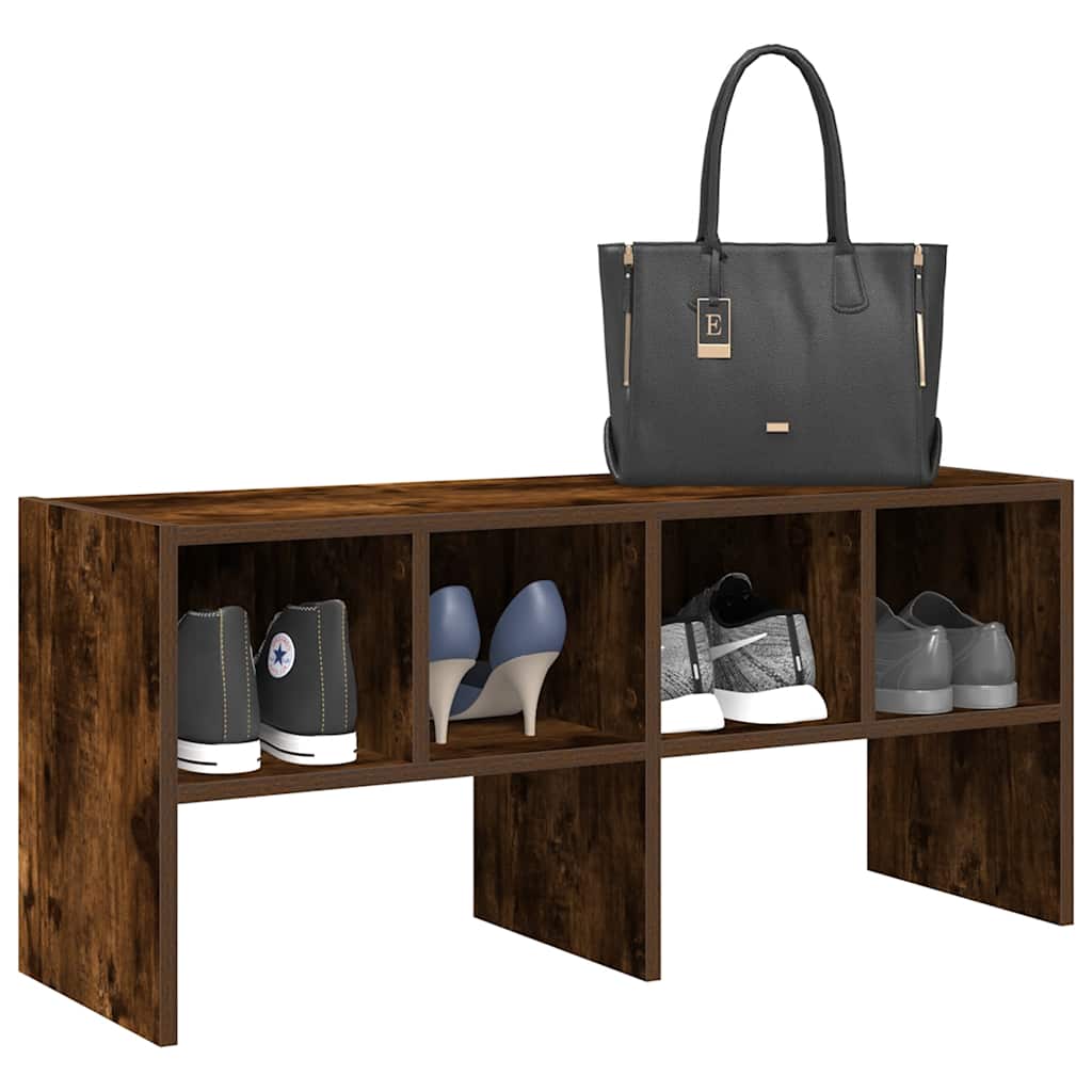 vidaXL Shoe Rack Stackable Smoked Oak 89.5x30x40 cm 1