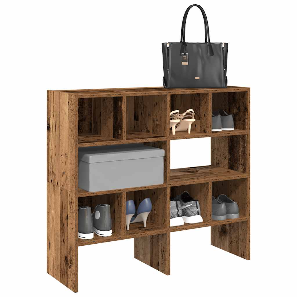 vidaXL Shoe Racks 2 pcs Stackable Old Wood 89.5x30x40 cm 1