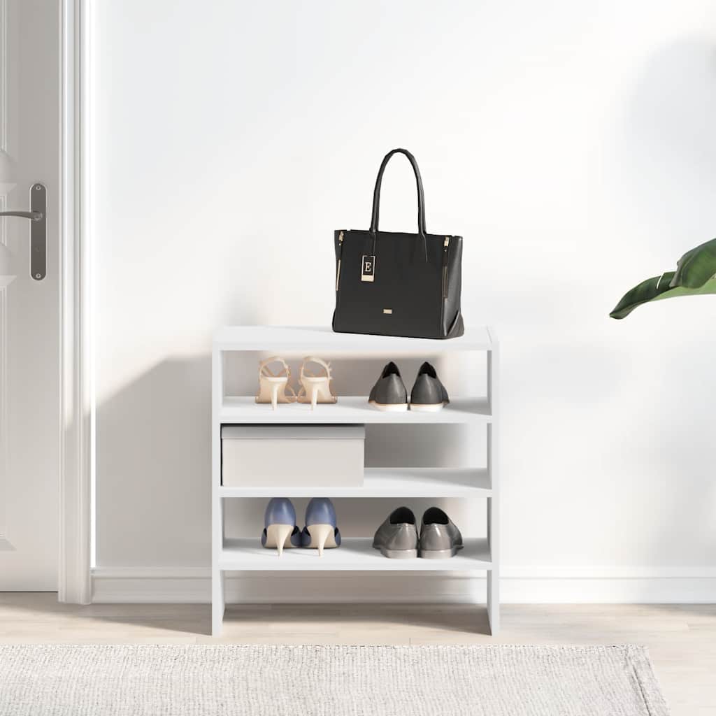 vidaXL Shoe Racks 2 pcs Stackable White 60x30x30.5 cm 3