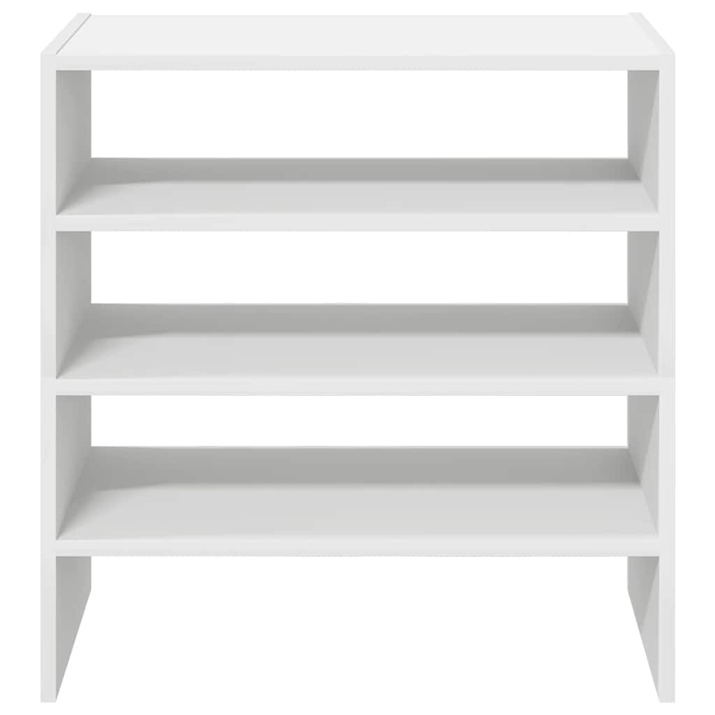 vidaXL Shoe Racks 2 pcs Stackable White 60x30x30.5 cm 4