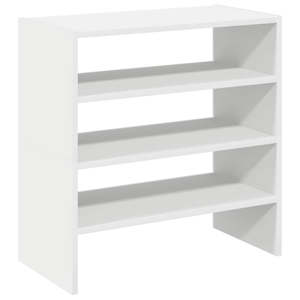 vidaXL Shoe Racks 2 pcs Stackable White 60x30x30.5 cm 6