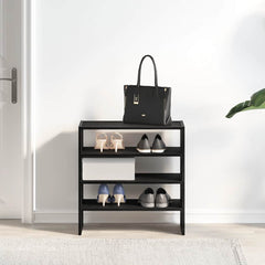 vidaXL Shoe Racks 2 pcs Stackable Black Oak 60x30x30.5 cm 3