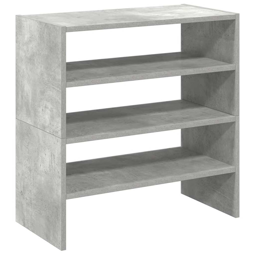 vidaXL Shoe Racks 2 pcs Stackable Concrete Grey 60x30x30.5 cm 6