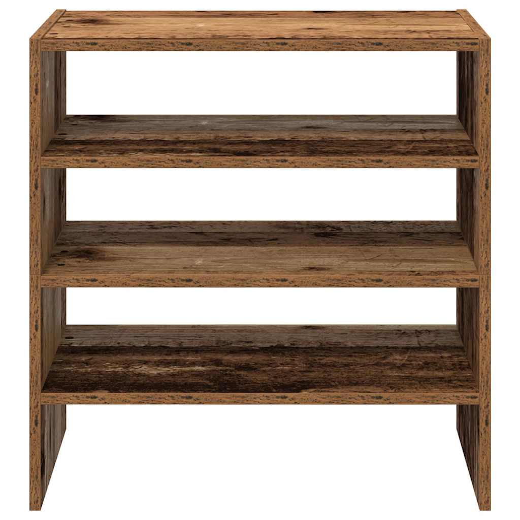 vidaXL Shoe Racks 2 pcs Stackable Old Wood 60x30x30.5 cm 4