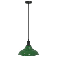 vidaXL Pendant Lamp Height Adjustable E27 Gloss Green Ø 31 cm Metal 2