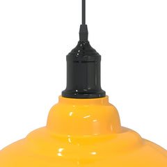 vidaXL Pendant Lamp Height Adjustable E27 Gloss Yellow Ø 31 cm Metal 6