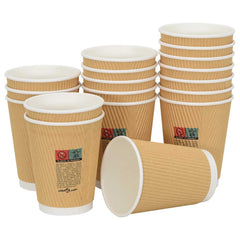 vidaXL Paper Coffee Cups 500 pcs 12oz 300ml Brown 3