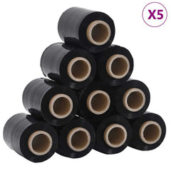 vidaXL Stretch Films 50 pcs Black 23 µm 10 cm x 150 m 2