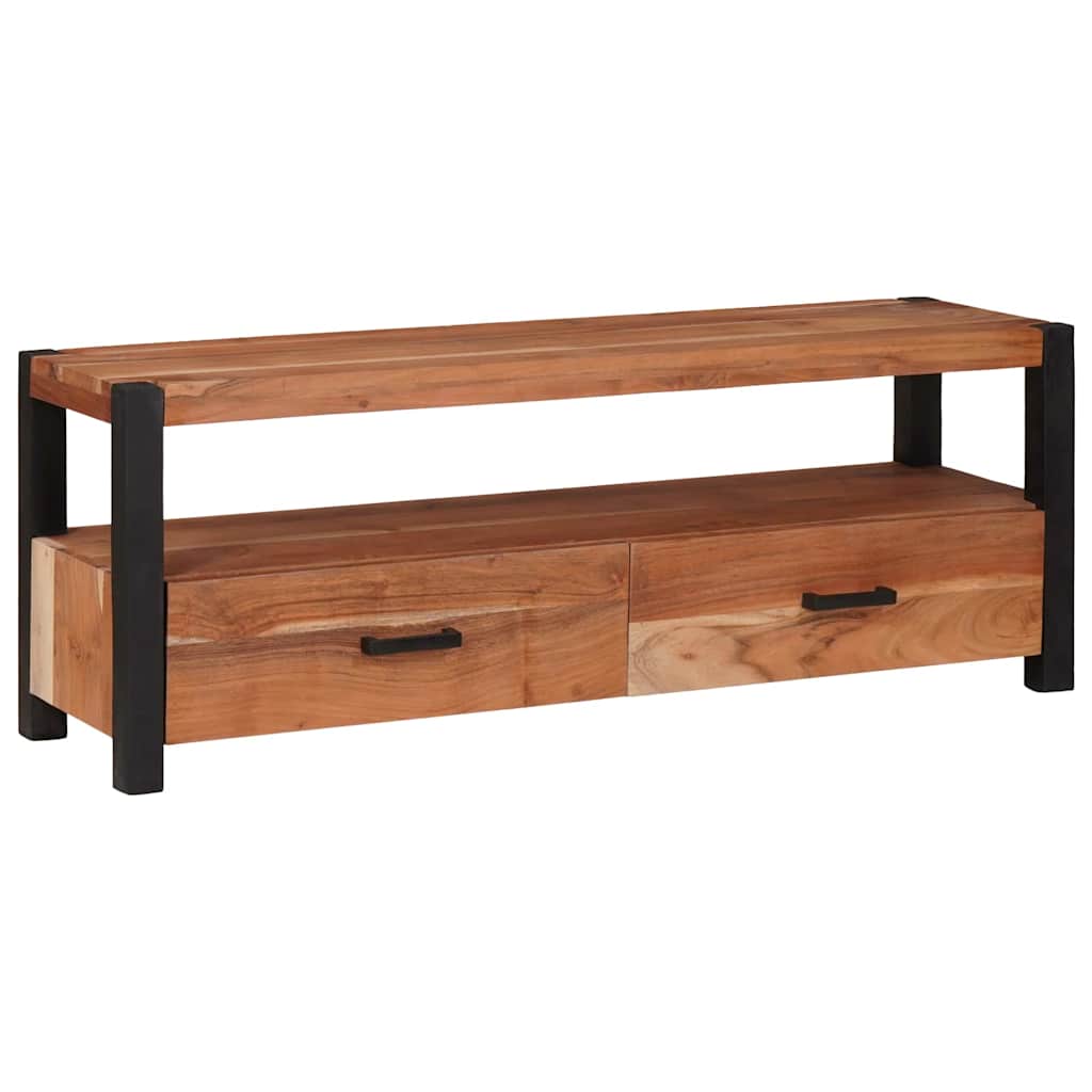 vidaXL TV Cabinet with Drawer Brown 110 x 30 x 40 cm Solid acacia wood 1