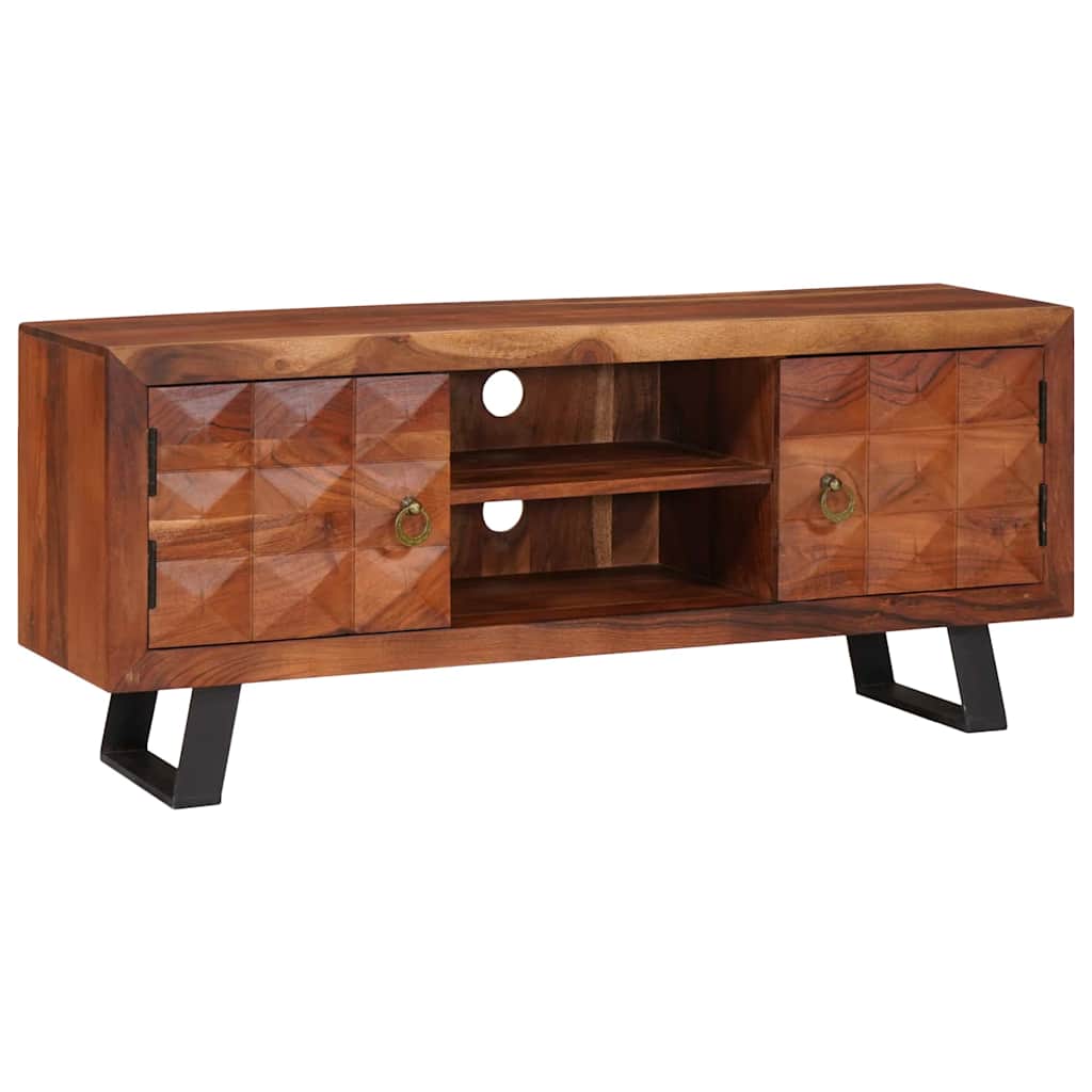 vidaXL TV Cabinet Honey brown 112 x 30 x 48 cm Solid acacia wood 3