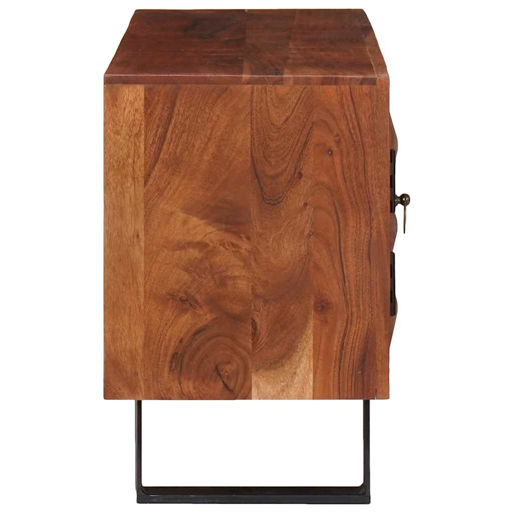 vidaXL TV Cabinet Honey brown 112 x 30 x 48 cm Solid acacia wood 6