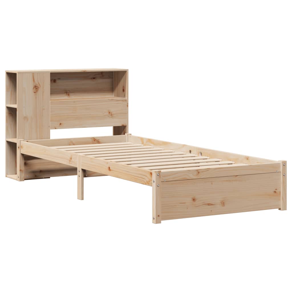 vidaXL Bookcase Bed without Mattress 75x190cm Solid Wood Pine 3