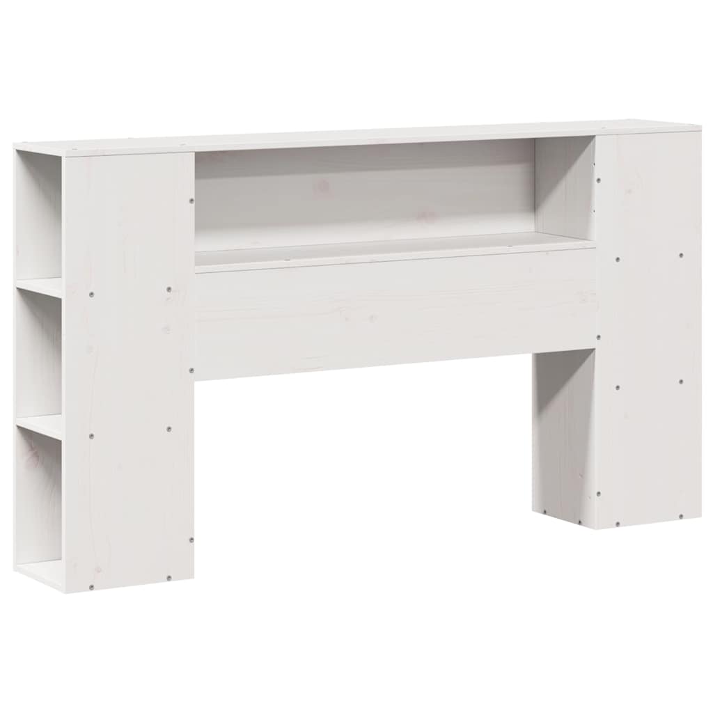 Bookcase Bed without Mattress Solid Wood Pine White 135 cm 190 cm