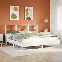 Bookcase Bed without Mattress White 180 cm 200 cm