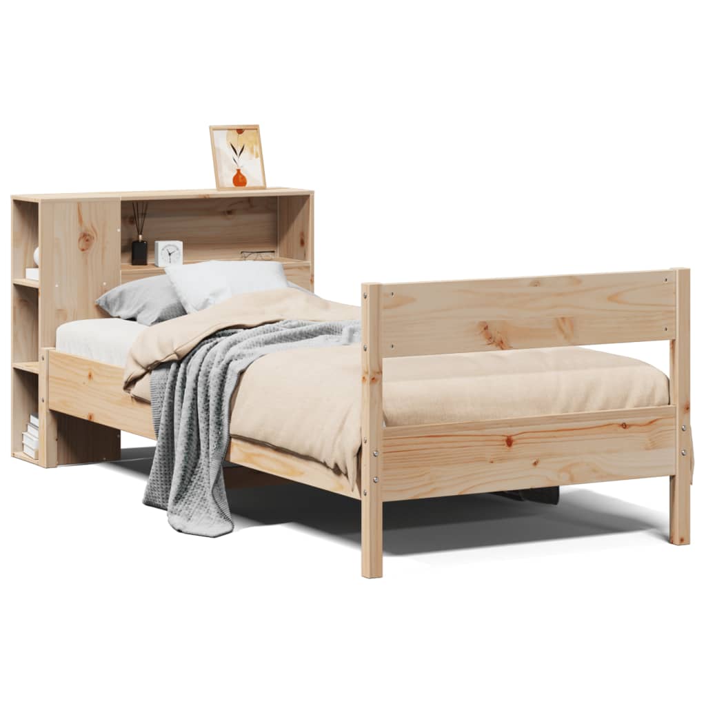 vidaXL Bookcase Bed without Mattress 75x190cm Solid Wood Pine 2