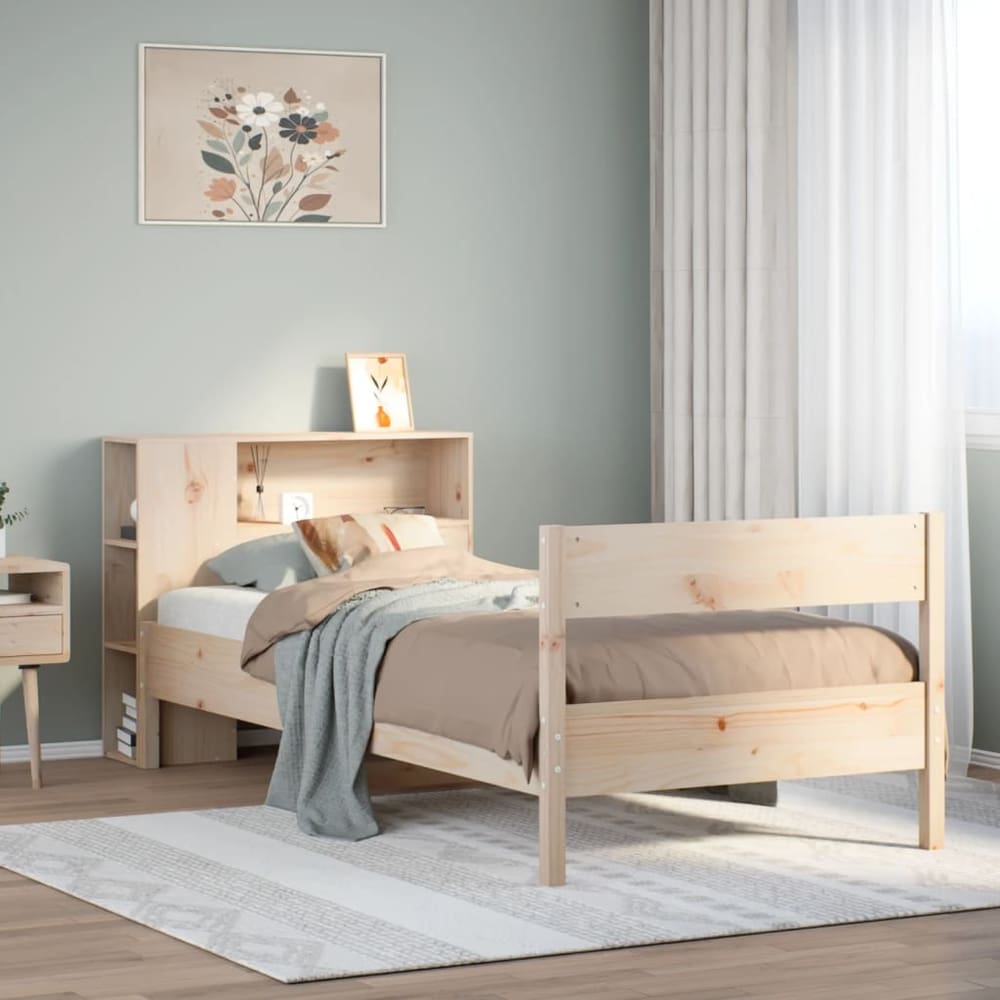 vidaXL Bookcase Bed without Mattress 75x190cm Solid Wood Pine 1